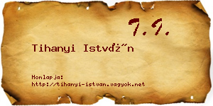 Tihanyi István névjegykártya